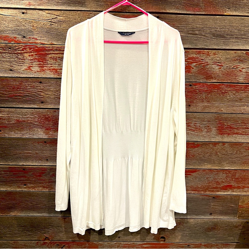 WHITE CARDIGAN - LONG -  PLUS SIZE XXL - LIKE NEW